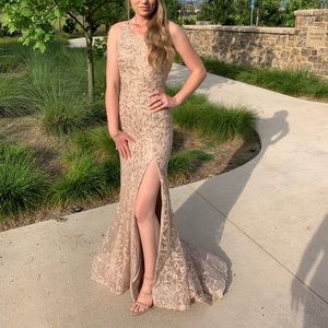 Sherri Hill Nude Mermaid Dress
